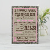 Chasse rose Camo Baby Shower Invitations (Debout devant)