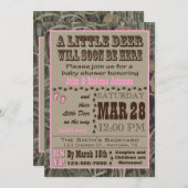 Chasse rose Camo Baby Shower Invitations (Devant / Derrière)