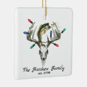 Chasse Rustique Pêche Cerfs Antlers Ornement Métal (Droite)