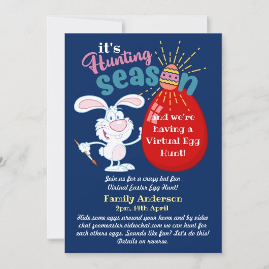 Chasse virtuelle aux oeufs de Pâques ! Invitations (Devant)