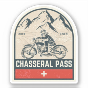 Chasseral Pass Zwitsers-Alpen motortocht x Sticker