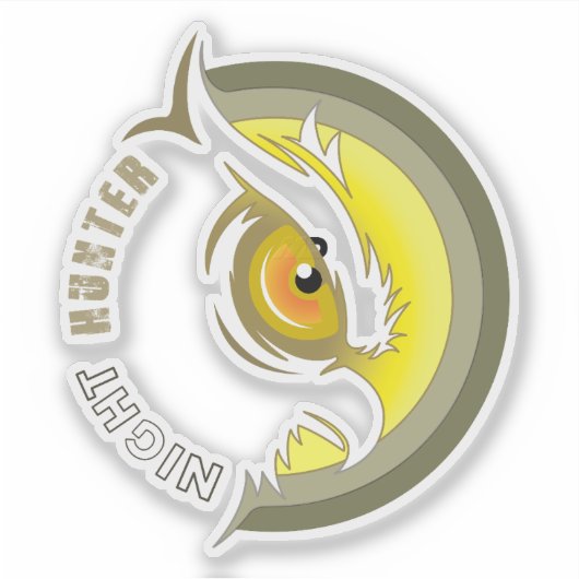 Chasseur de nuit | Autocollant 4 po x 4 po - trans (Devant)