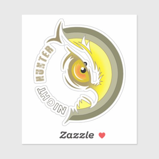 Chasseur de nuit | Autocollant 4 po x 4 po - trans (Feuille)