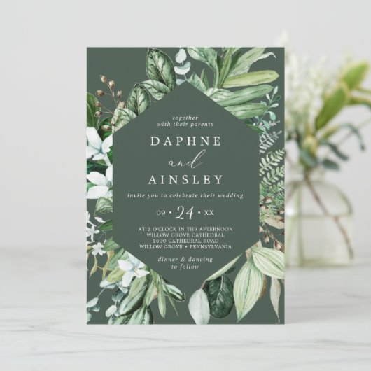 Chasseur de verdure bois Faire-part de mariage Déc (Debout devant)