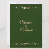 Chasseur Faire-part de mariage vert et or (Dos)