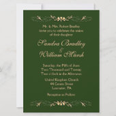 Chasseur Faire-part de mariage vert et or (Devant)