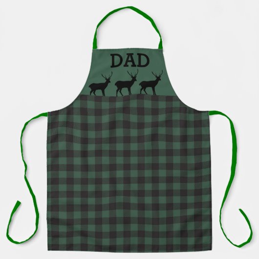 Chasseur Green Buffalo Tablier Plaid pour papa (Recto)