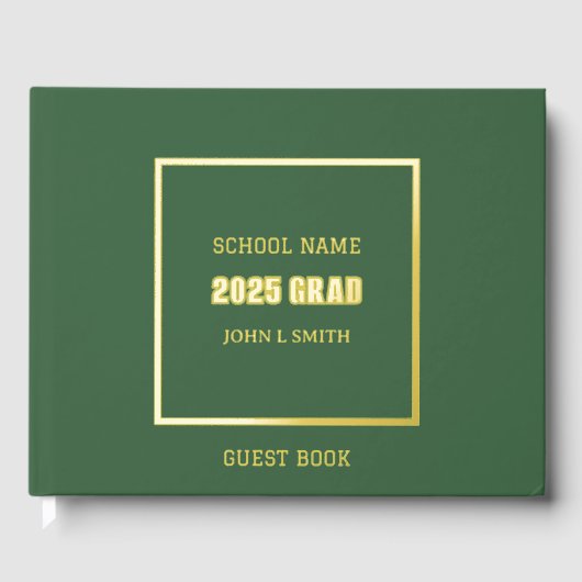 Chasseur Green Color School Grad avec nom (Recto)