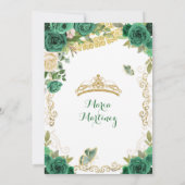 Chasseur Robe verte 2 Mis Quince Invitation (Dos)