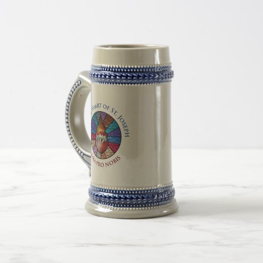 Chaste Hart van St. Joseph Glas in lood Design Bierpul (Voorkant links)