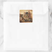 Chat 0005 sur des autocollants de coussin (Sac)