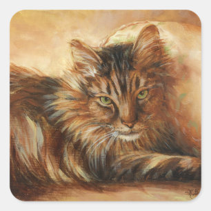 Chat 0005 sur des autocollants de coussin