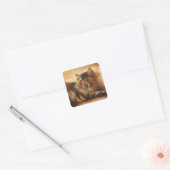 Chat 0005 sur des autocollants de coussin (Enveloppe)