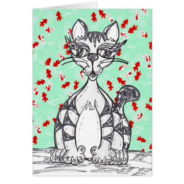 Chat 1Card de papier japonais (Devant)