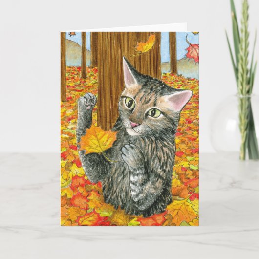 Chat 440 automne Carte de voeux (Devant)
