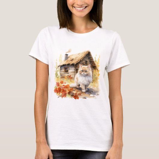 Chat 4 en T-shirt automne (Devant)