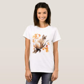 Chat 6 en T-shirt automne (Devant entier)