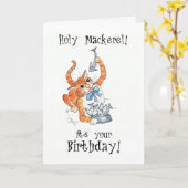 Chat à gingembre, Saint-Maquereau, Carte d'anniver (Fleur jaune)