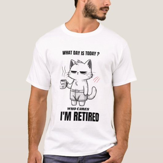 Chat à la retraite amusant T-shirt - Lazy Amateurs (Devant)