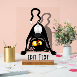 Chat à l'envers Personnage de dessin animé drôle
