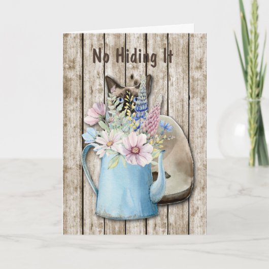 Chat à masquer mignon et carte d'anniversaire à po (Devant)