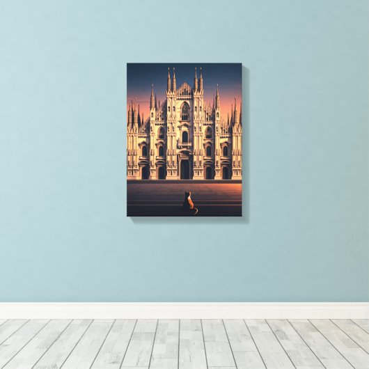 Chat à Milan Duomo toile étirée (Insitu (Plancher de Bois))