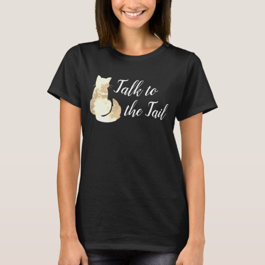 Chat Abstrait Jaune Doré Parle à la Queue T-Shirt (Devant)
