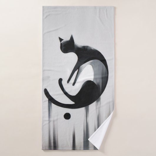 Chat Abstrait moderne - Art Design minimaliste (Serviette de bain)