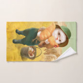 Chat adorable avec Hen à la ferme (Serviette à main)