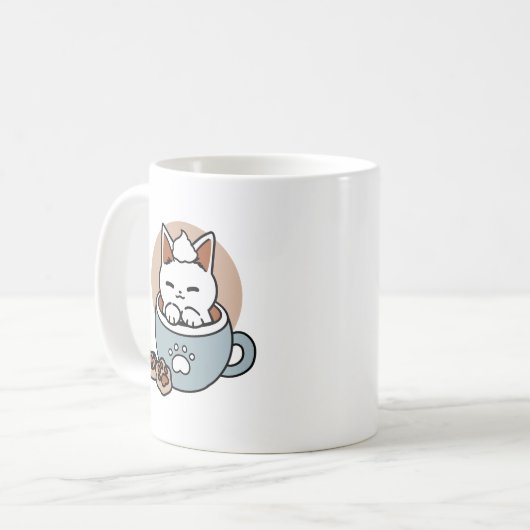 Chat adorable en Mug Conception de vacances - Chat (Devant gauche)