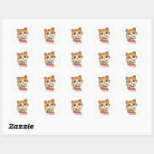 Chat adorable Faire Sticker Yoga - Joli Feline Yog (Feuille)