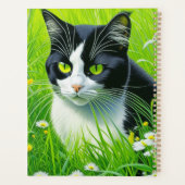 Chat adorable personnalisé dans un champ de margue (Dos)