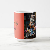 Chat adorable sur moto Mug café (Centre)