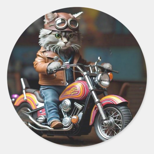 Chat adorable sur Sticker Motorcycle (Devant)