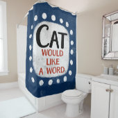 Chat Aimerait Un Mot Douche Rideau (En situation)