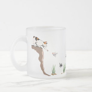 Chat Aller Pêcher Translucide Mug Frosted