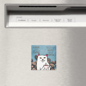 Chat amusant avec la Coupe du Café et Words Magnet (In Situ (Lave-vaisselle))