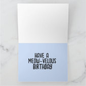 CHAT AMUSANT CHANTER HEUREUSE Carte de voeux d'ann (Intérieur)