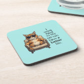 Chat amusant - Chat Boss dessous de verre en plast (Côté gauche)