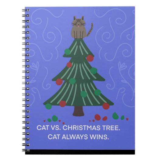 Chat amusant contre Carnet d'arbre de Noël (Devant)
