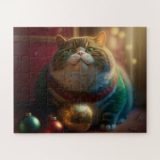 CHAT AMUSANT NOËL JIGSAW PUZZLE (Horizontal)