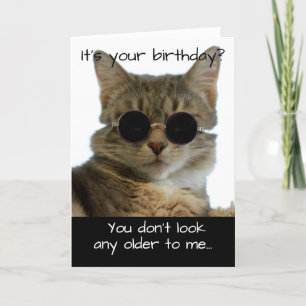 Chat amusant Porter des lunettes Carte Anniversair