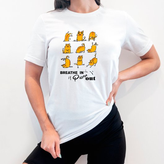 Chat amusant Yoga Respire en T-shirt