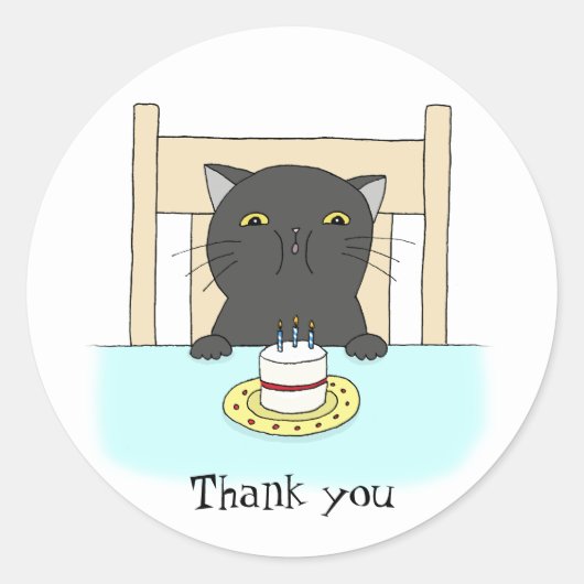 Chat Anniversaire Fête Favoriser Sticker Drôle Mer (Devant)