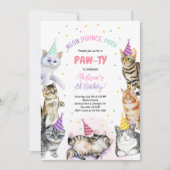 Chat Anniversaire Invitation Kitten Party Pawty Gi (Devant)