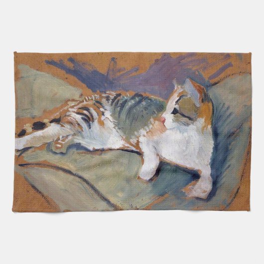 Chat, août Macke Serviette de cuisine (Horizontal)