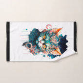 Chat aquarelle en style steampunk (Serviette à main)