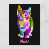 chat arc-en-ciel carte postale (Devant)