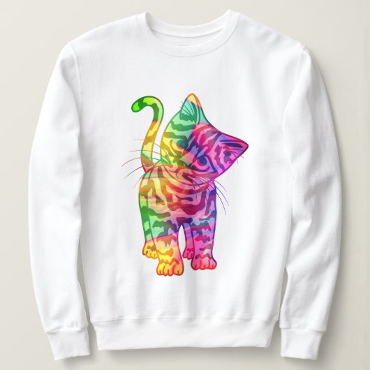 Chat arc-en-ciel mignon, Sweatshirt Sweat - shirt (Design devant)
