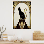 Chat Art Déco Minimaliste Noir Archway (Cuisine)